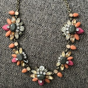 Pinks, Coral and crystal Gemstone Necklace.